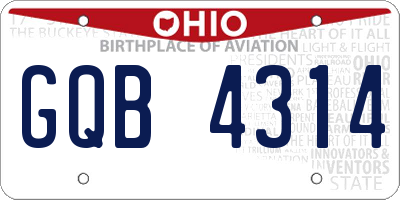 OH license plate GQB4314