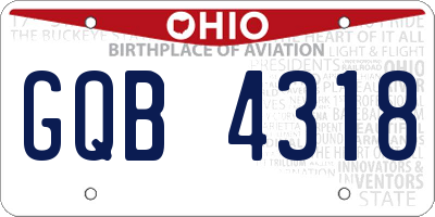 OH license plate GQB4318