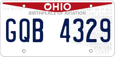 OH license plate GQB4329