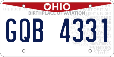 OH license plate GQB4331