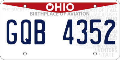 OH license plate GQB4352