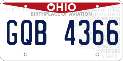 OH license plate GQB4366