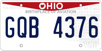 OH license plate GQB4376