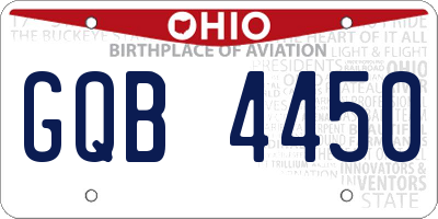 OH license plate GQB4450