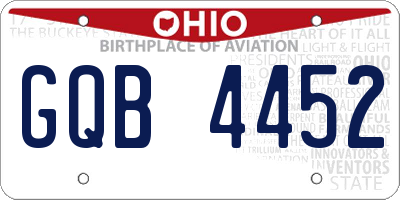 OH license plate GQB4452