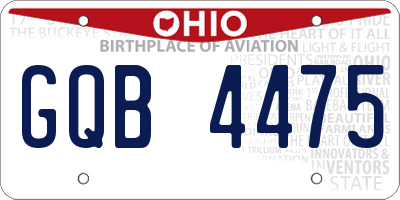 OH license plate GQB4475