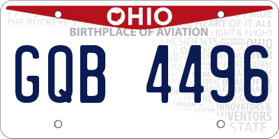 OH license plate GQB4496
