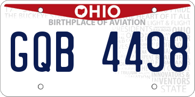 OH license plate GQB4498