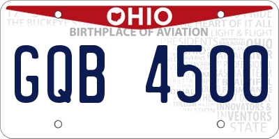OH license plate GQB4500