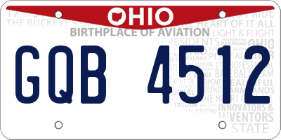 OH license plate GQB4512
