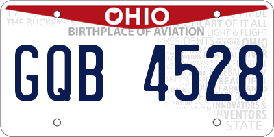 OH license plate GQB4528