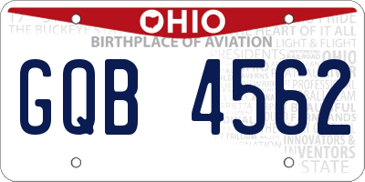 OH license plate GQB4562