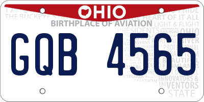 OH license plate GQB4565