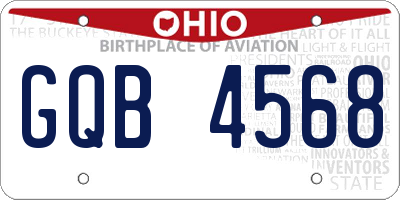 OH license plate GQB4568
