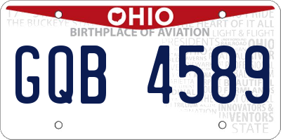OH license plate GQB4589