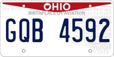 OH license plate GQB4592
