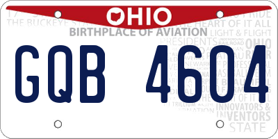 OH license plate GQB4604