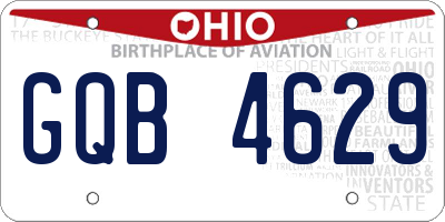 OH license plate GQB4629