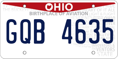 OH license plate GQB4635