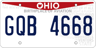 OH license plate GQB4668
