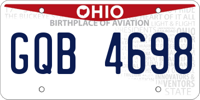 OH license plate GQB4698