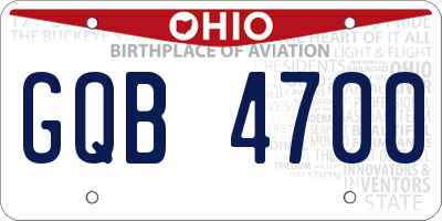 OH license plate GQB4700