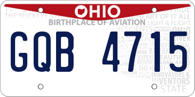 OH license plate GQB4715