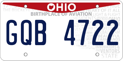 OH license plate GQB4722