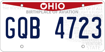 OH license plate GQB4723
