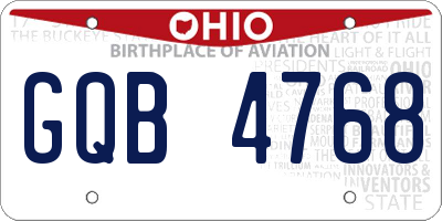 OH license plate GQB4768