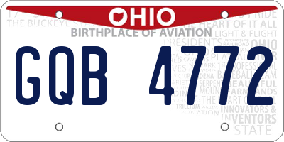 OH license plate GQB4772