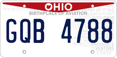 OH license plate GQB4788