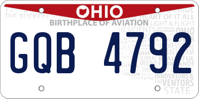 OH license plate GQB4792