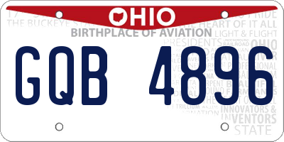 OH license plate GQB4896