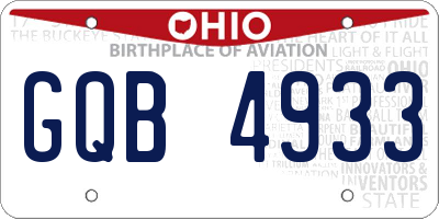 OH license plate GQB4933