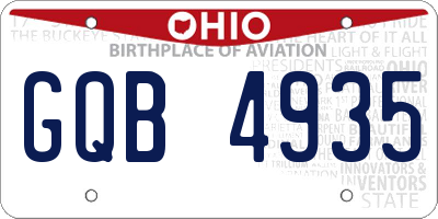 OH license plate GQB4935