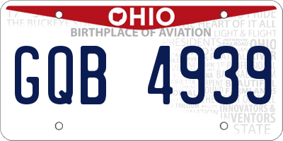 OH license plate GQB4939