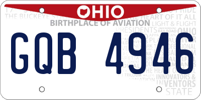 OH license plate GQB4946
