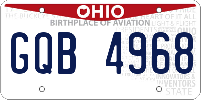 OH license plate GQB4968
