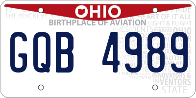 OH license plate GQB4989