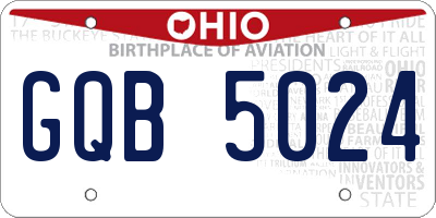 OH license plate GQB5024
