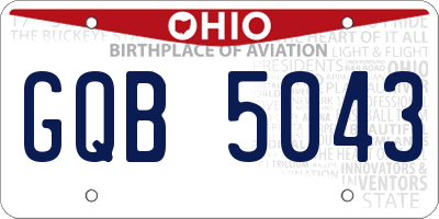 OH license plate GQB5043