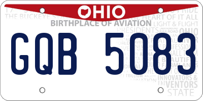OH license plate GQB5083