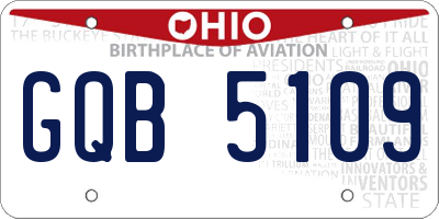 OH license plate GQB5109