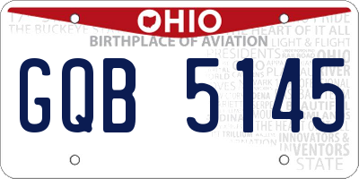 OH license plate GQB5145
