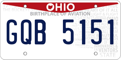 OH license plate GQB5151