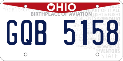 OH license plate GQB5158