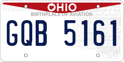 OH license plate GQB5161