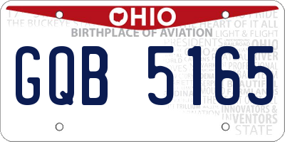 OH license plate GQB5165
