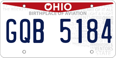OH license plate GQB5184